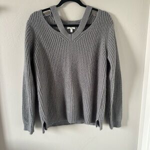 Maurices Gray V-Neck Chunky Knit Sweater